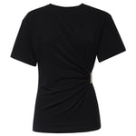 T-shirt Mary con drappeggio 106455 A35DZ99 PINKO 