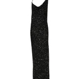 Abito lungo in paillettes FW22-5612 -GUNMETAL BLACK GNBLK RETROFÊTE 