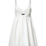 Abito corto in popeline fiammato sangallo MF6417 196JF0009 MIU MIU 