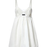 Abito corto in popeline fiammato sangallo MF6417 196JF0009 MIU MIU 