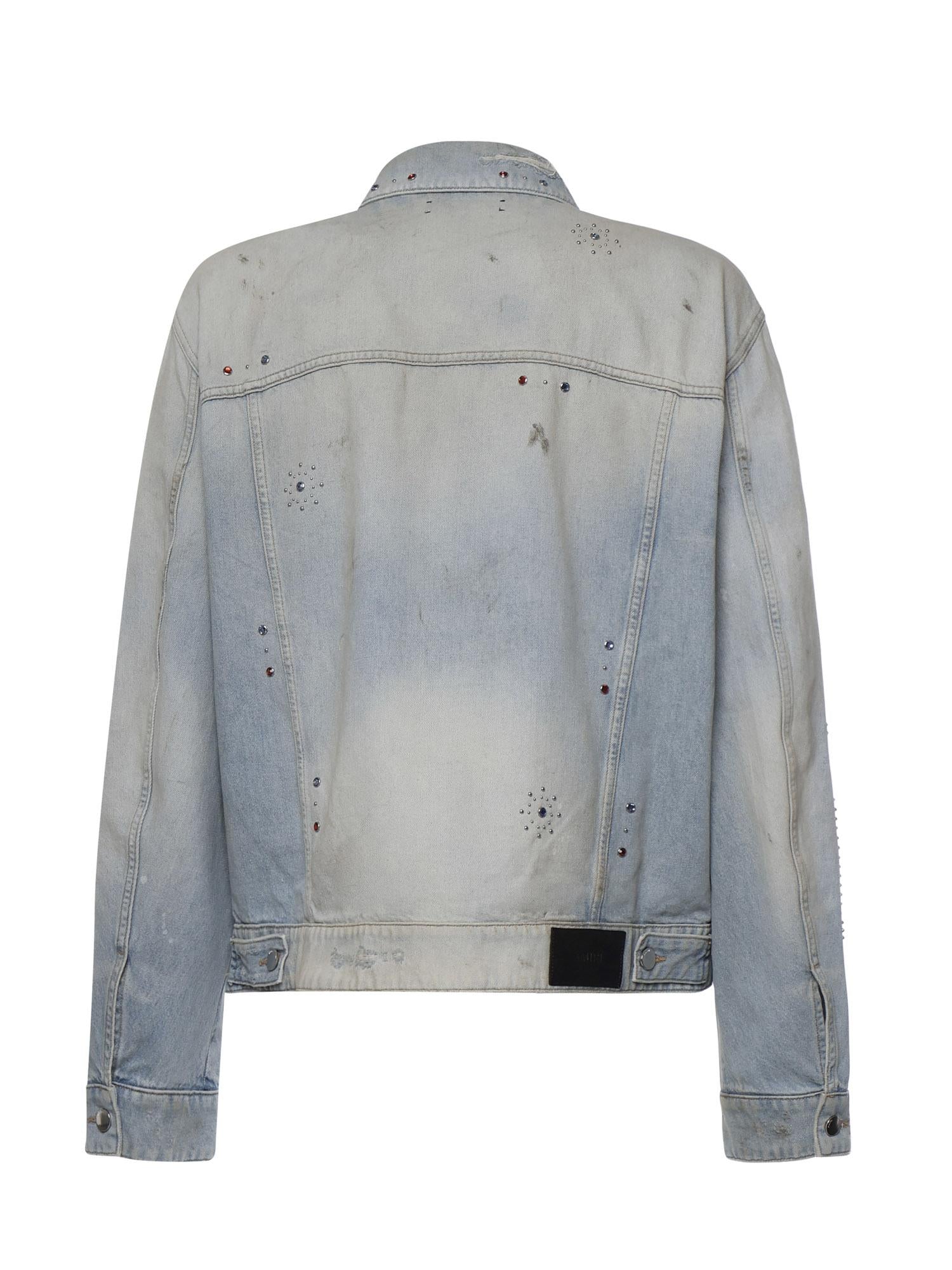 Giacca in denim con borchie AMOUJA1036 543 AMIRI 