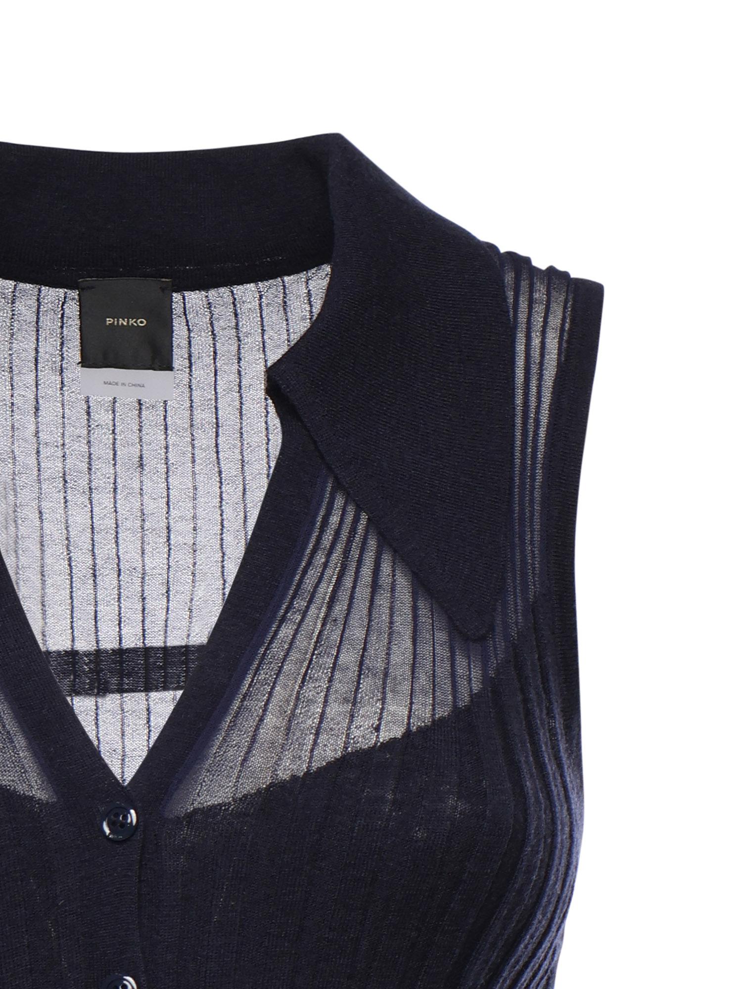 Canotta a polo in maglia a coste 106318 A34BG56 PINKO 