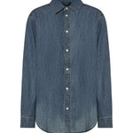 Camicia in chambray con logo GWC143 193KF0013 MIU MIU 