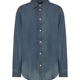 Camicia in chambray con logo GWC143 193KF0013 MIU MIU 