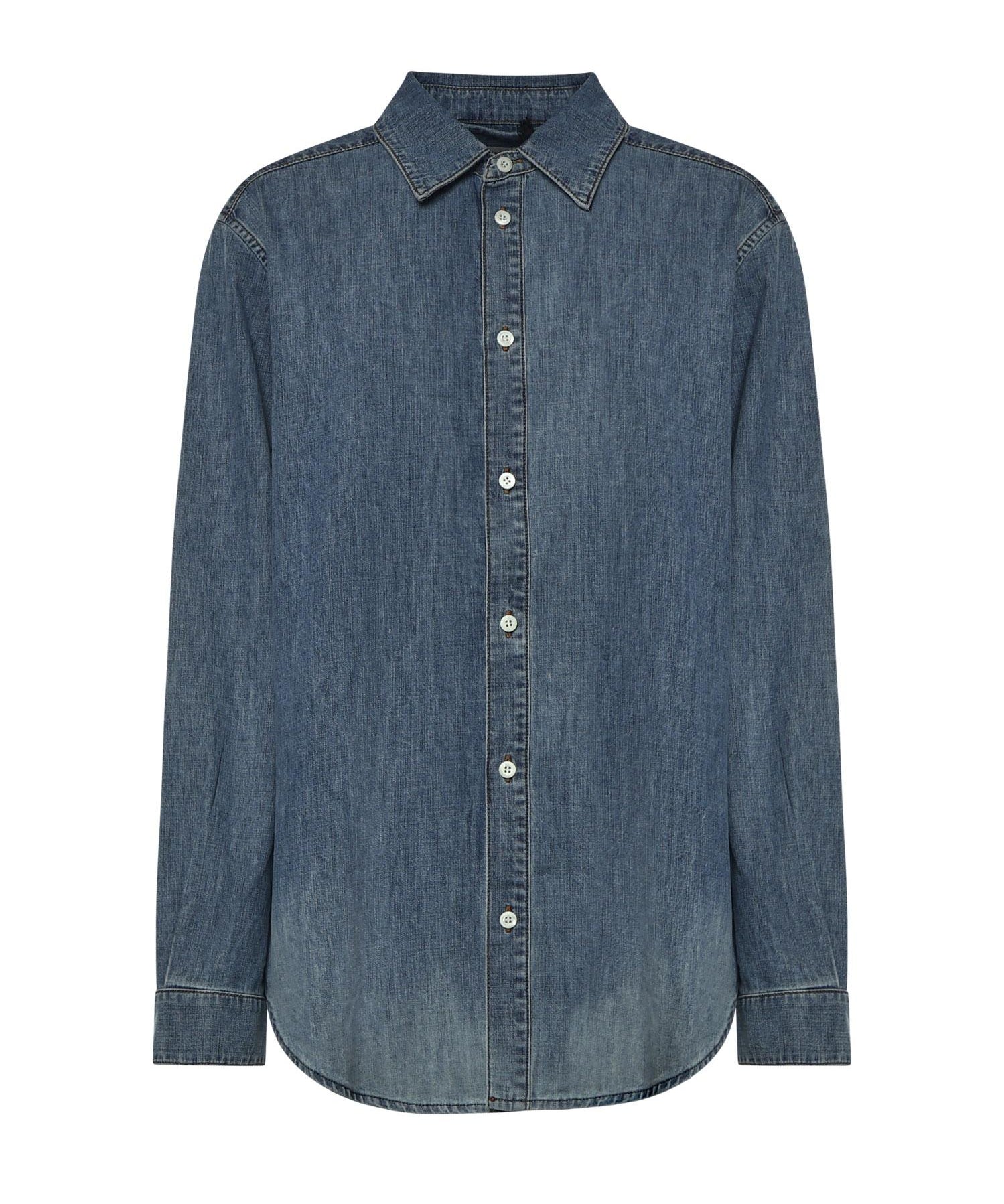 Camicia in chambray con logo GWC143 193KF0013 MIU MIU 