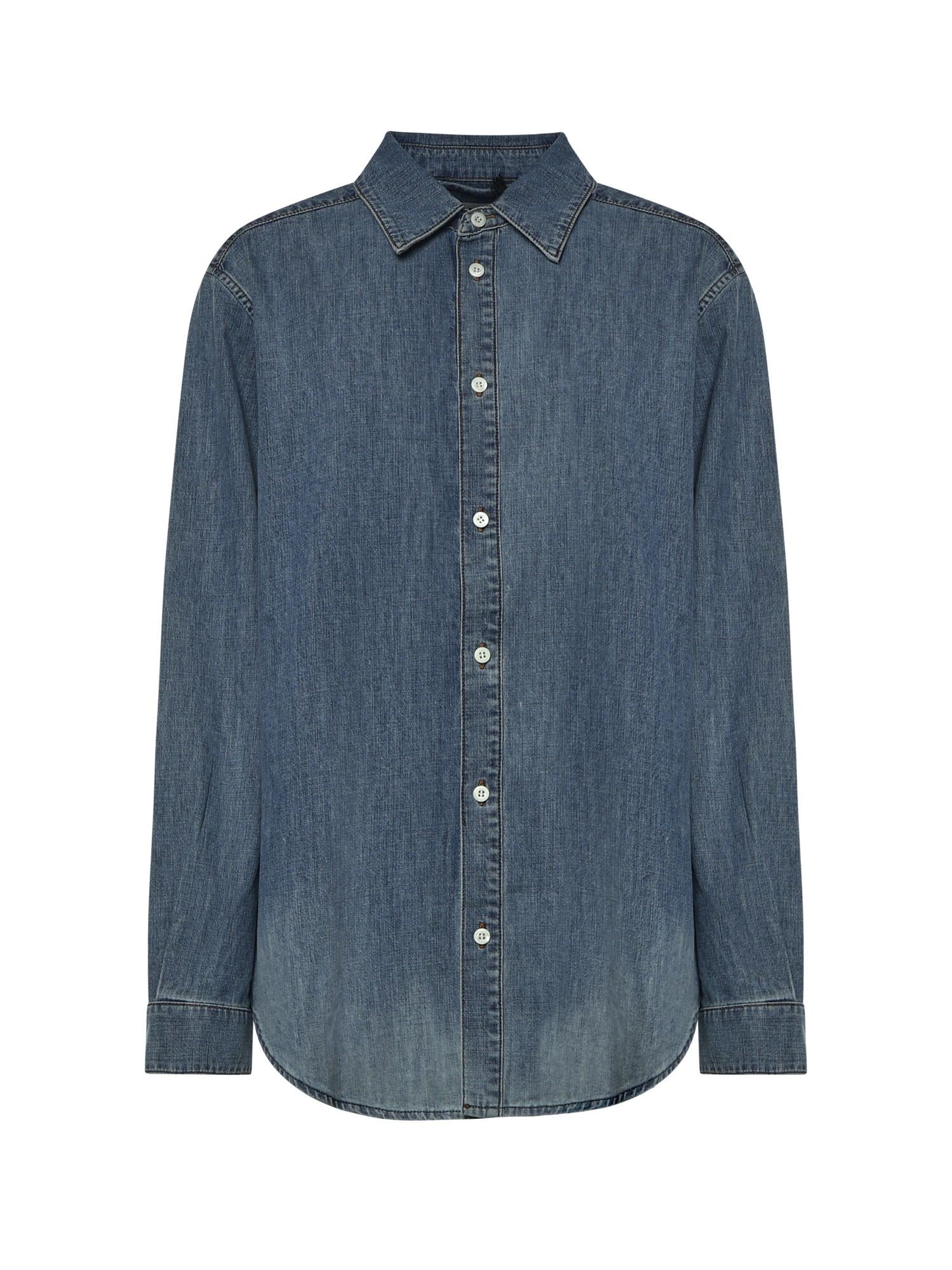 Camicia in chambray con logo GWC143 193KF0013 MIU MIU 