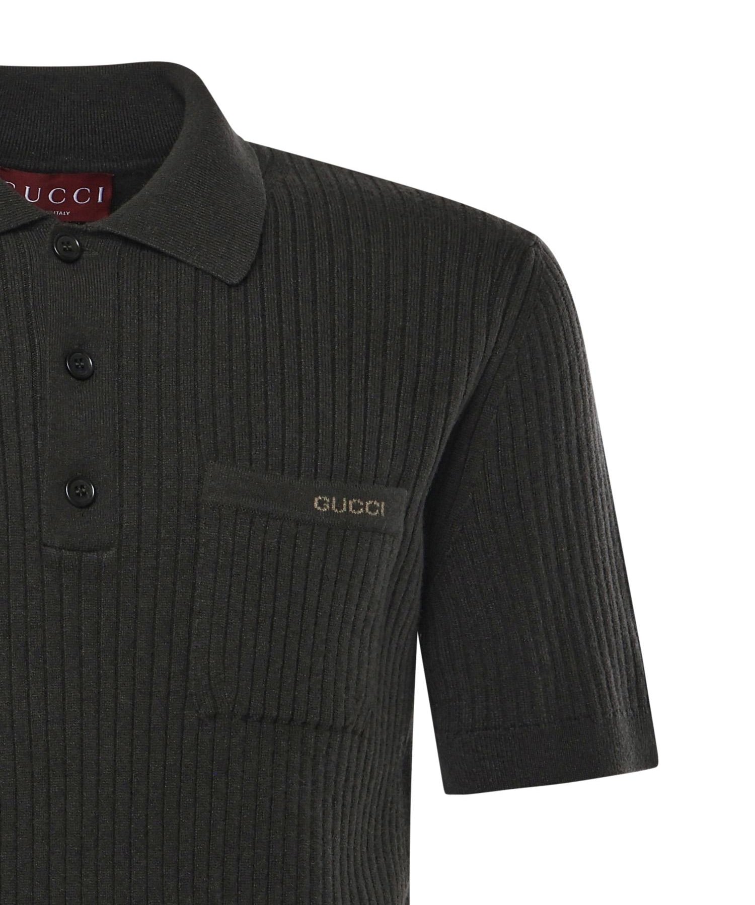 Polo in maglia di lana e cashmere a coste 833503 XKEYU3026 GUCCI 