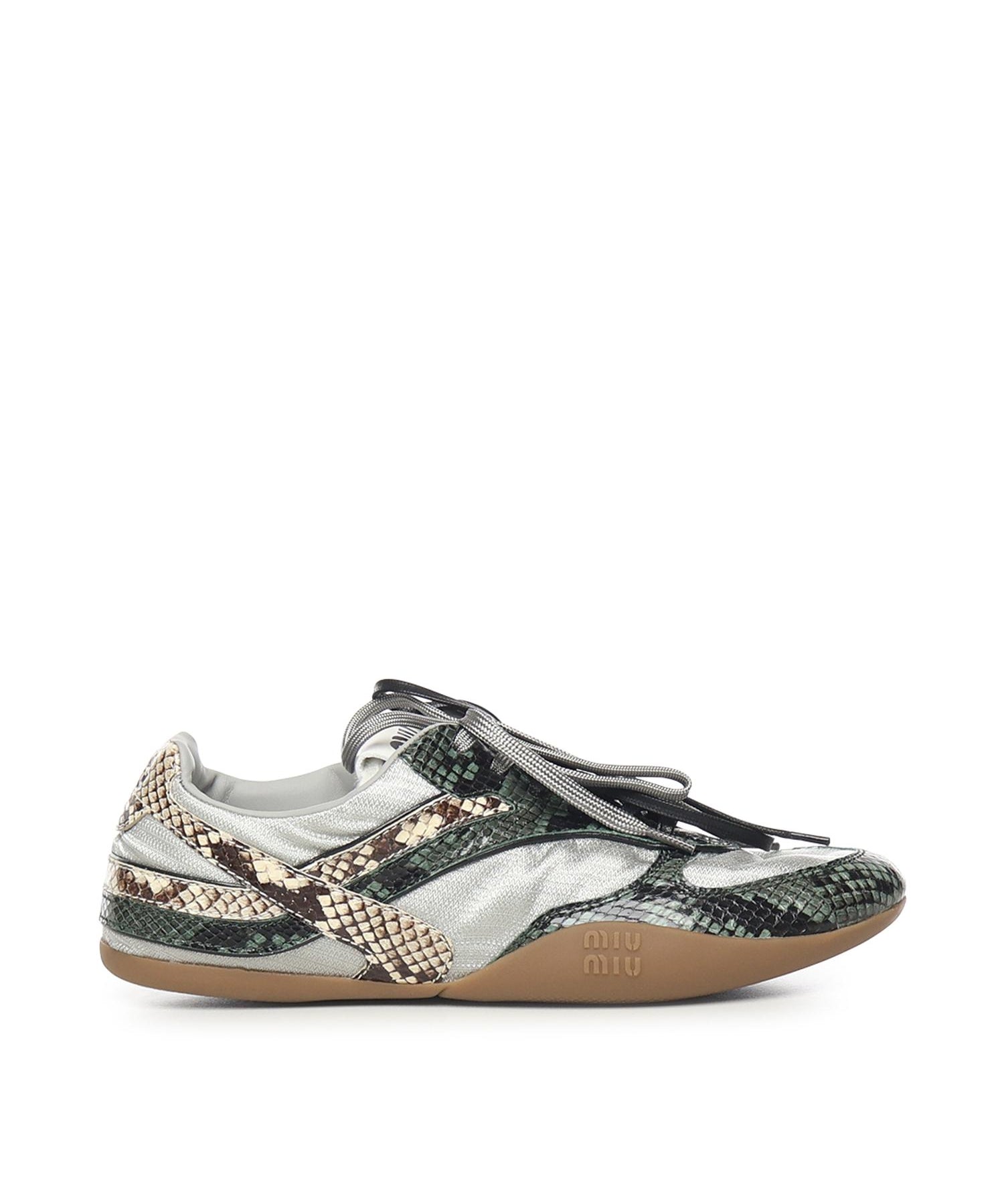 Sneakers Gymnasium in tessuto tecnico e Ayers stampa pitone 5E428E 3ZL4F04UJ MIU MIU 
