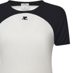 T-shirt Circle Contrast in cotone 325JTS214JS0203 0098 COURREGES 