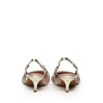 Pumps slingback in pelle metalizzata 774Z94HG ORO BIBI LOU 