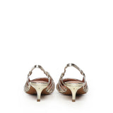 Pumps slingback in pelle metalizzata 774Z94HG ORO BIBI LOU 