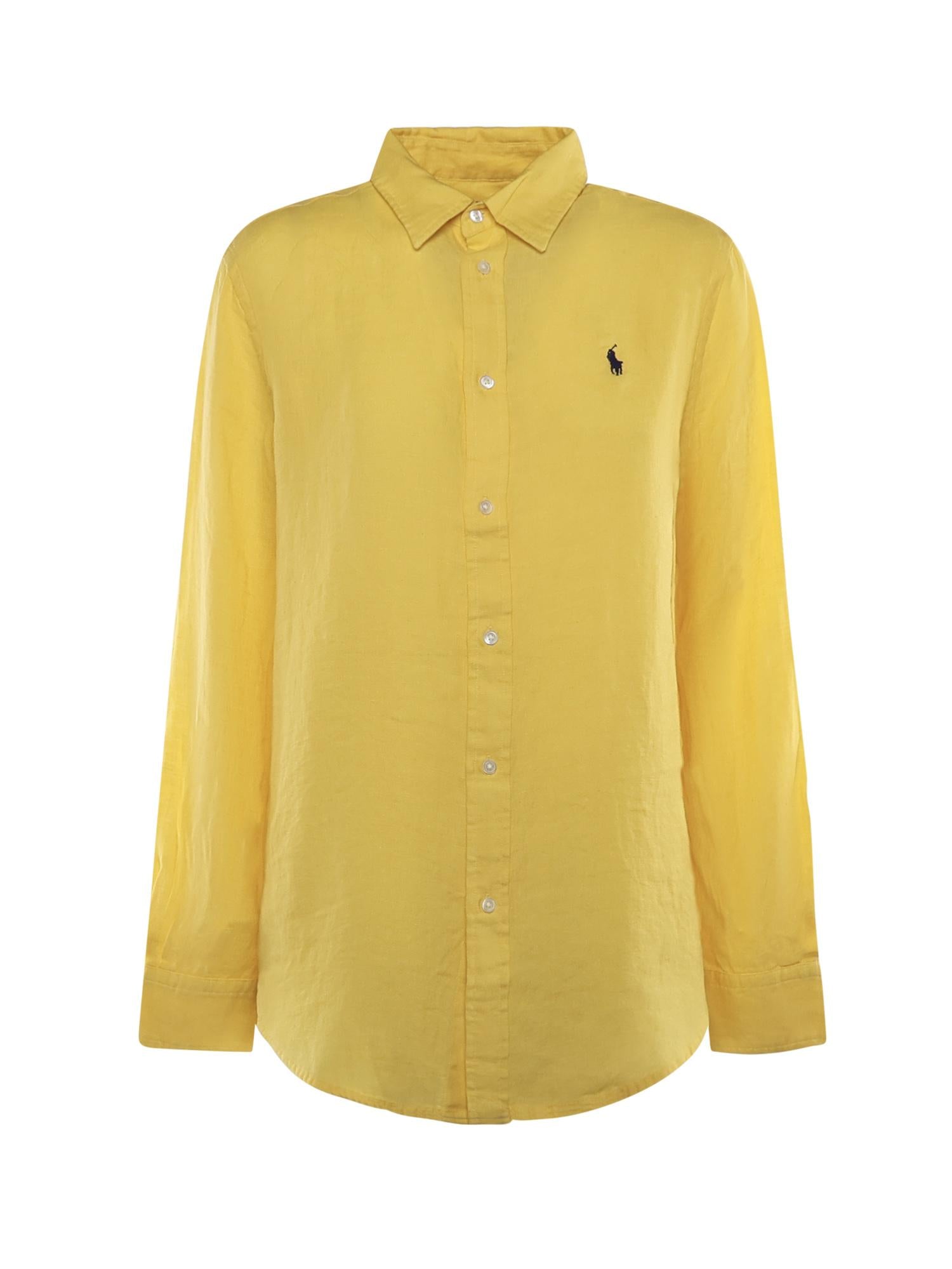 Camicia in lino con logo 211970730 502 POLO RALPH LAUREN 