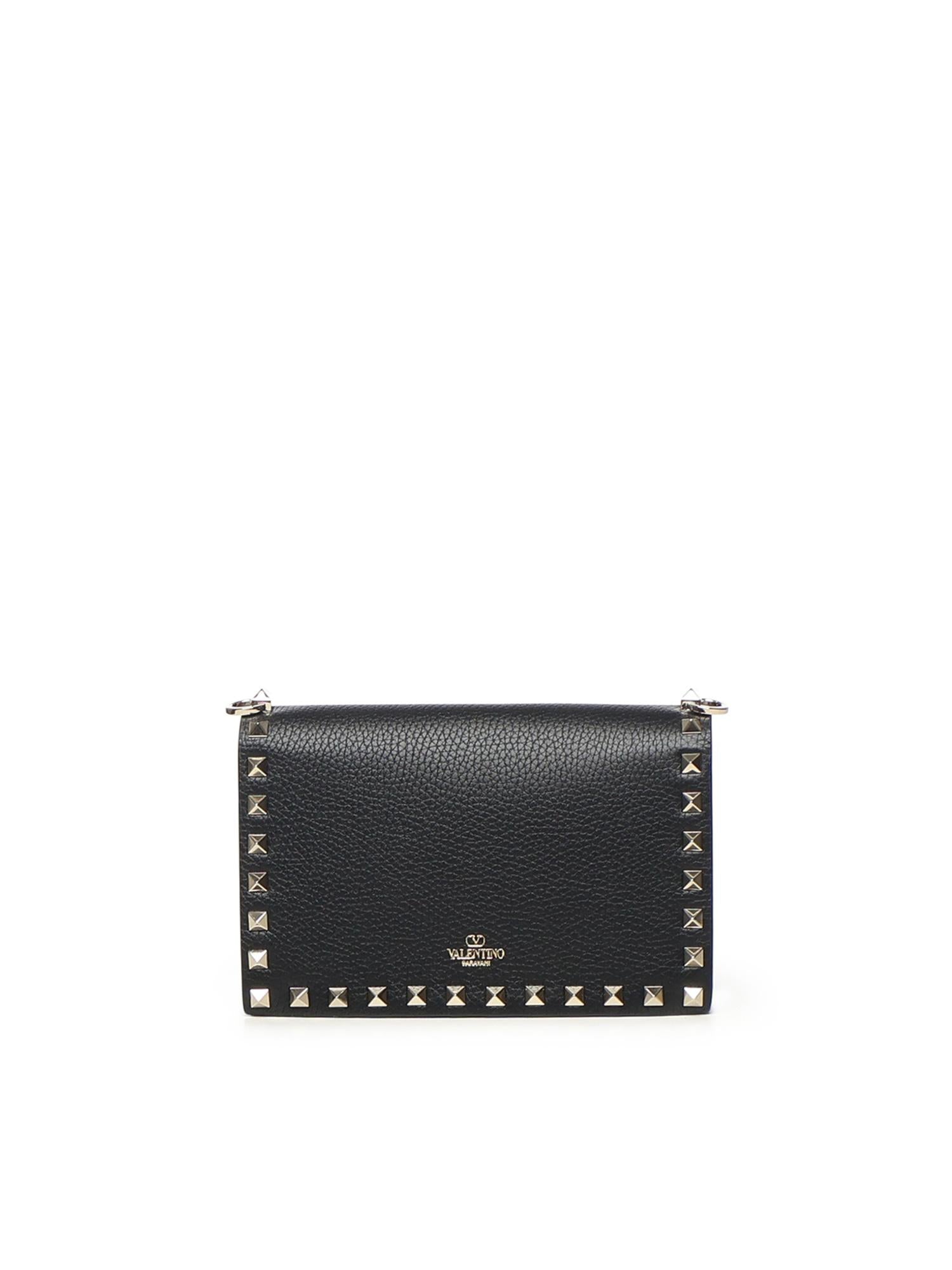 Mini bag con catena Rockstud in vitello granato 8W2P0Y59 VSH0NO VALENTINO GARAVANI 