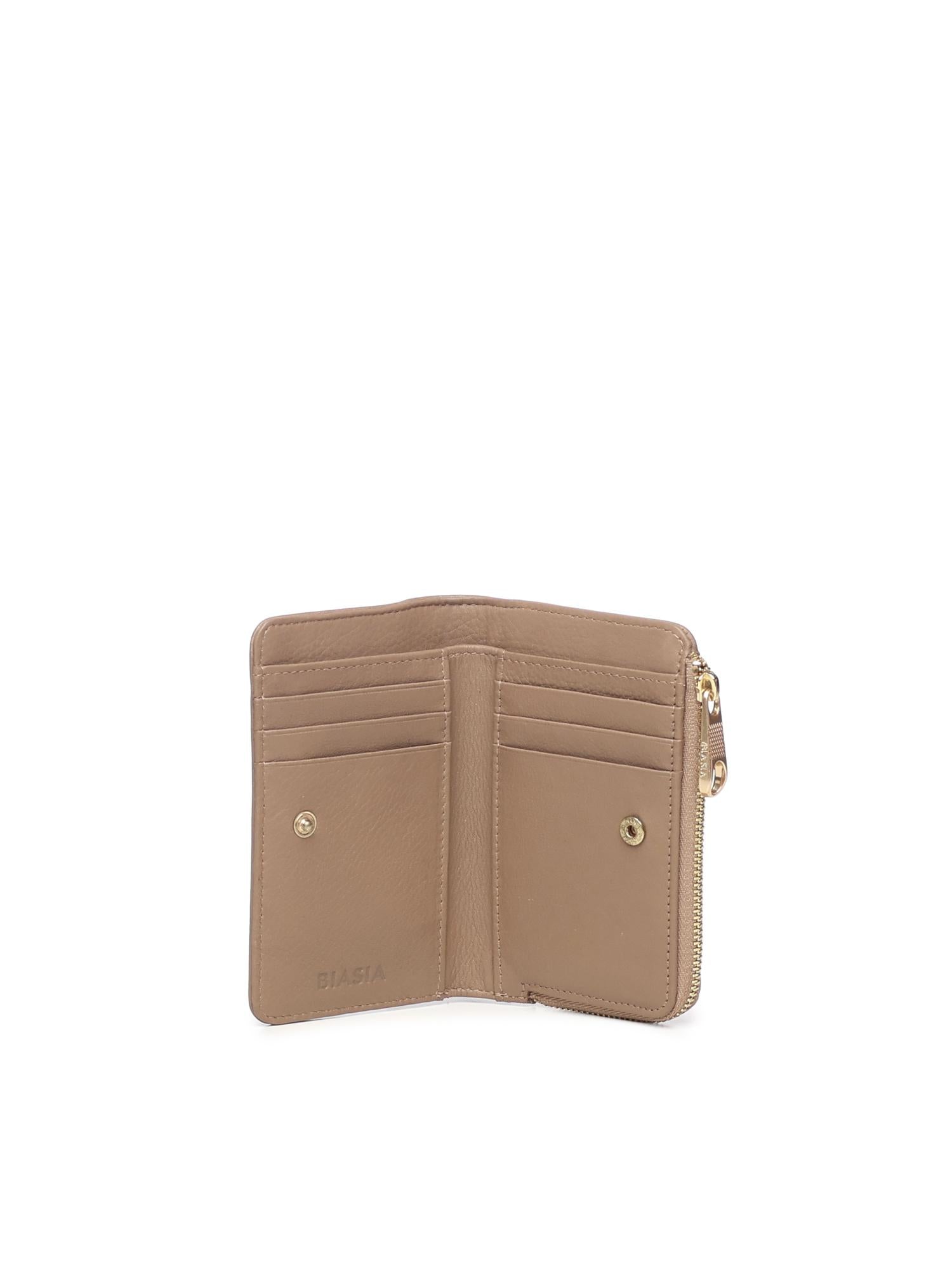 Portafoglio con logo in pelle BIPP9FF251 TAUPE BIASIA 