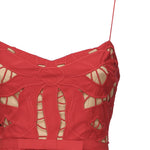 Abito midi ricamato con fiocco<BR/> PF25013M R SELF-PORTRAIT 