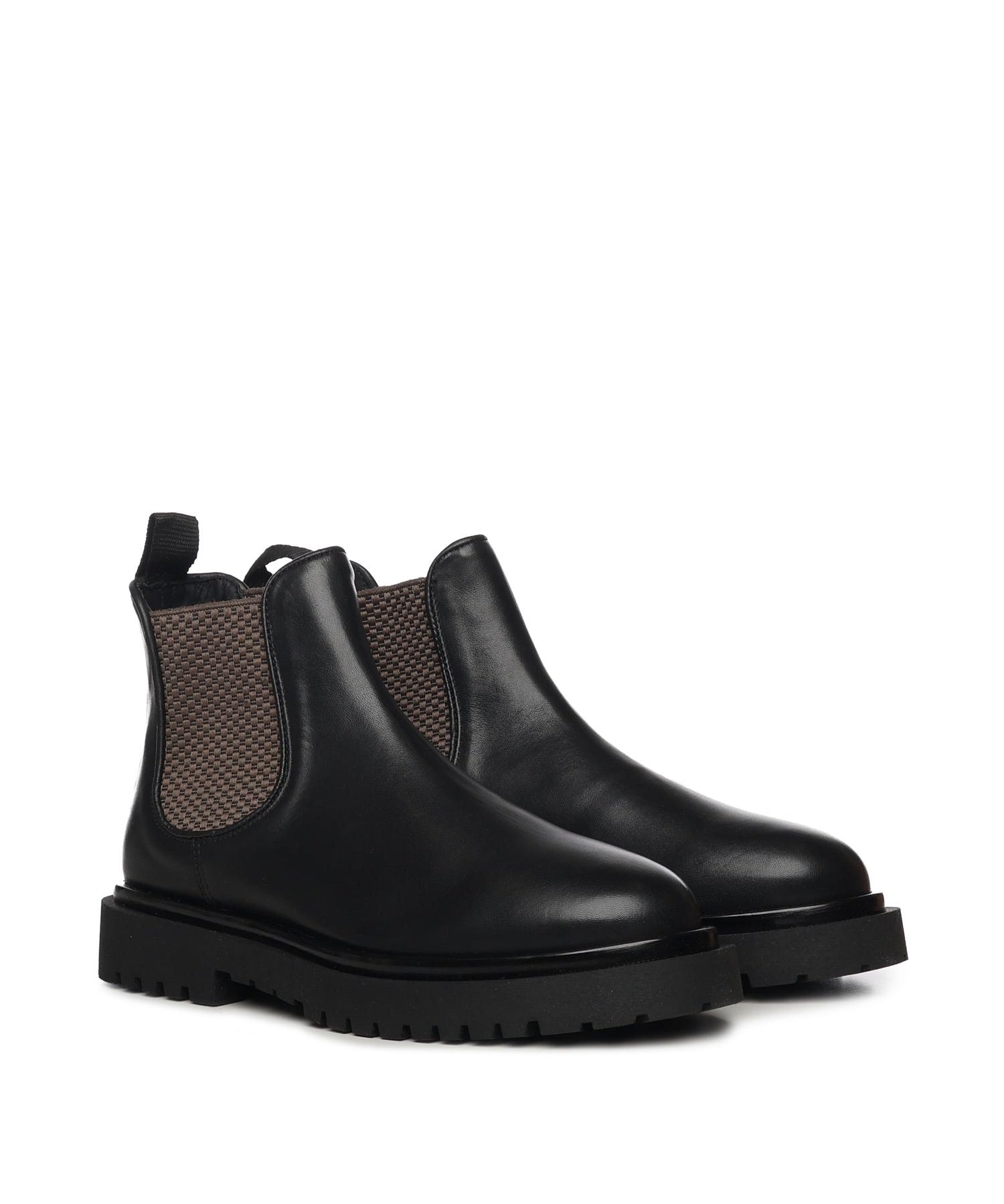 Stivaletti Chelsea in pelle<BR/> 23075 NERO ANTICA CUOIERIA 