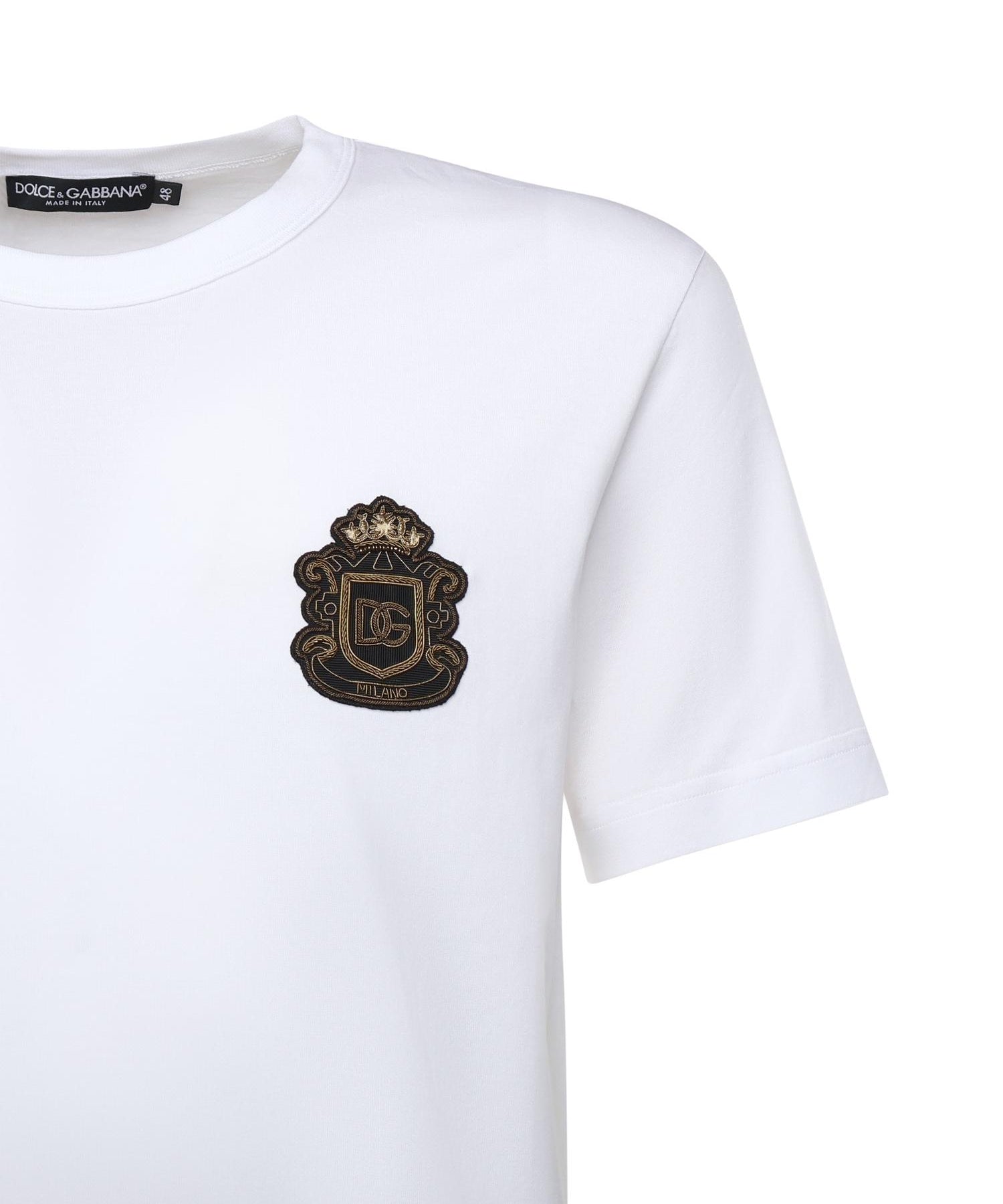 T-shirt in cotone con patch araldico G8PT1Z G7PZUW0800 DOLCE & GABBANA 