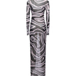Abito in tulle con stampa marmo 5UJI35 5U749047 PUCCI 