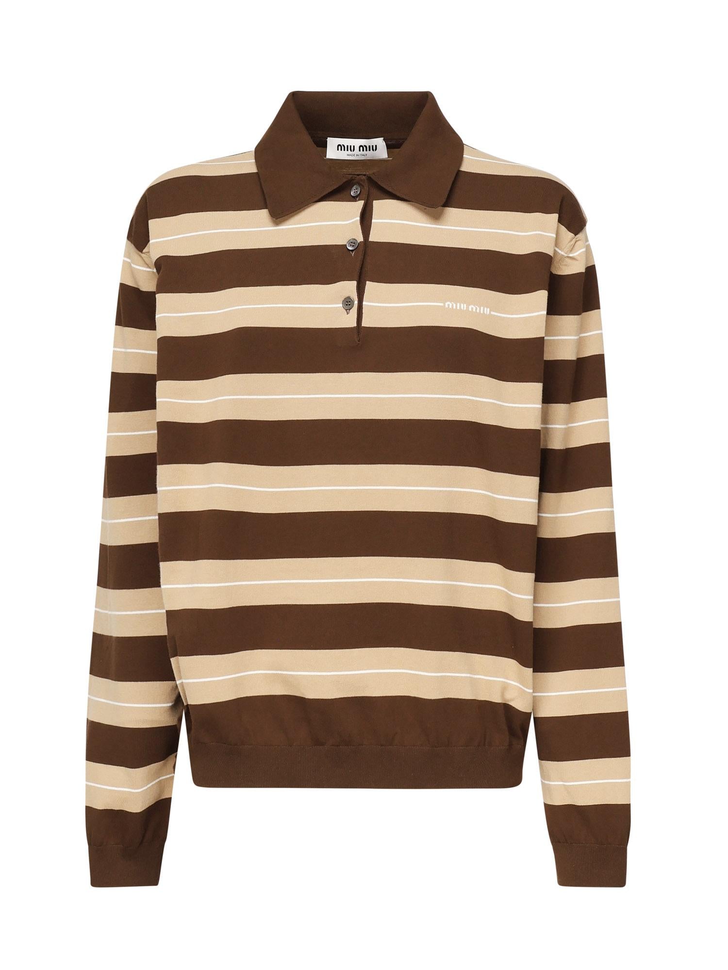 Polo in maglia di cotone MMLB32 17NQF0TDB MIU MIU 