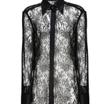 Camicia in pizzo Chantilly con dettagli in raso F5R42T MLMAEN0000 DOLCE & GABBANA 