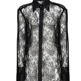 Camicia in pizzo Chantilly con dettagli in raso F5R42T MLMAEN0000 DOLCE & GABBANA 
