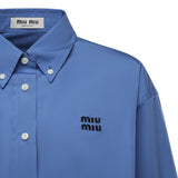 Camicia in popeline con logo MK1659 10RGF0237 MIU MIU 