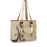 Borsa shopping Tita con logo 73BS9TZ01C TITABEIGE/CUOIO V° 73 