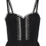 Miniabito Lenora in voile di cotone e pizzo 261603 BLACK CHARO RUIZ 