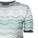 T-shirt in viscosa chevron lamé con paillettes DS26SN0V BK01H9SMSN4 MISSONI 