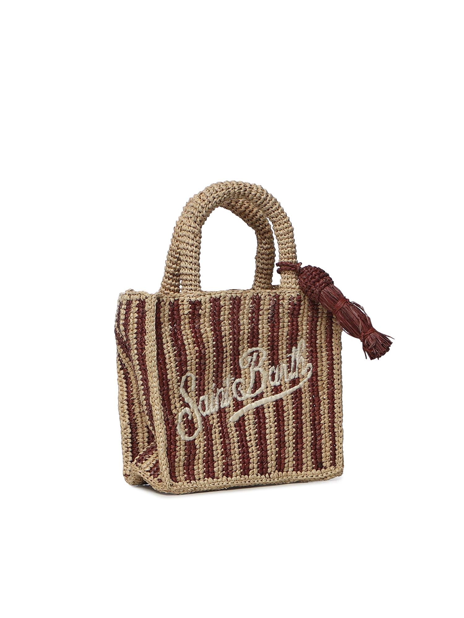 Borsa Mini Vanity rafia con stampa a righe VAMI004 00406L MC2 SAINT BARTH 