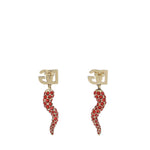 Orecchini con logo e cornetto in strass WEQ6C6 W1111ZOO00 DOLCE & GABBANA 