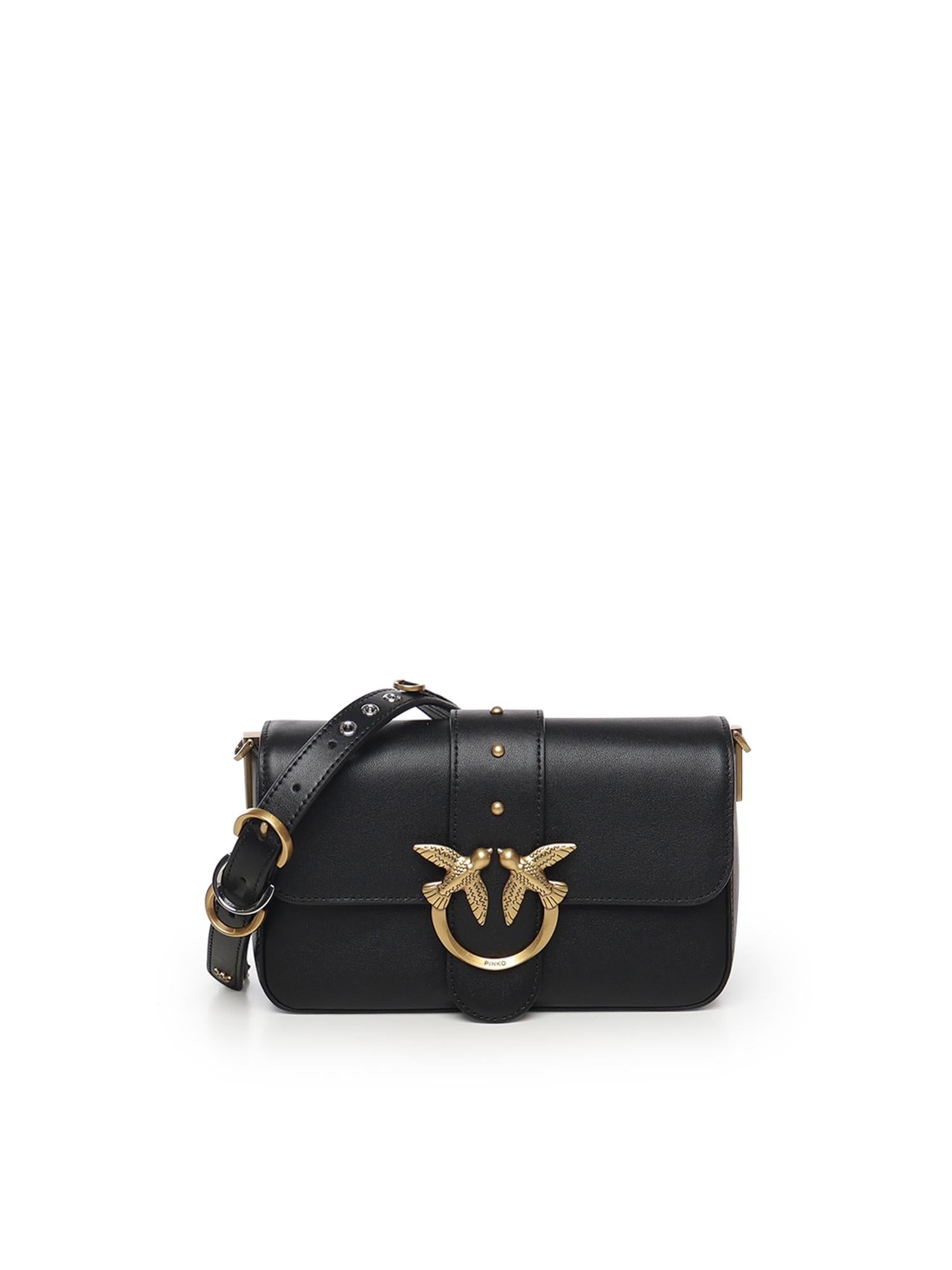 Borsa a spalla piccola Mini Love Bag Slouchy in pelle 105824 A0QOZ99Q PINKO 