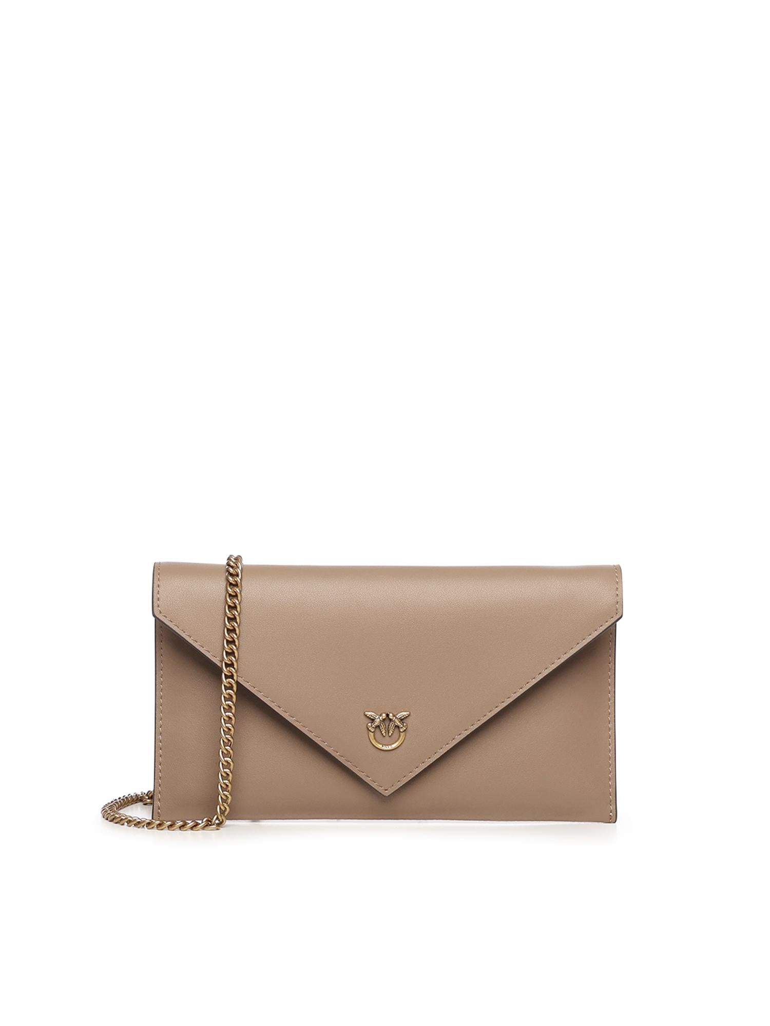 Bustina in pelle con logo Love Birds 105347 A0F1D01Q PINKO 