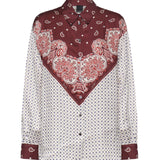 Camicia in twill di viscosa con stampa 106202 A31KYR1 PINKO 