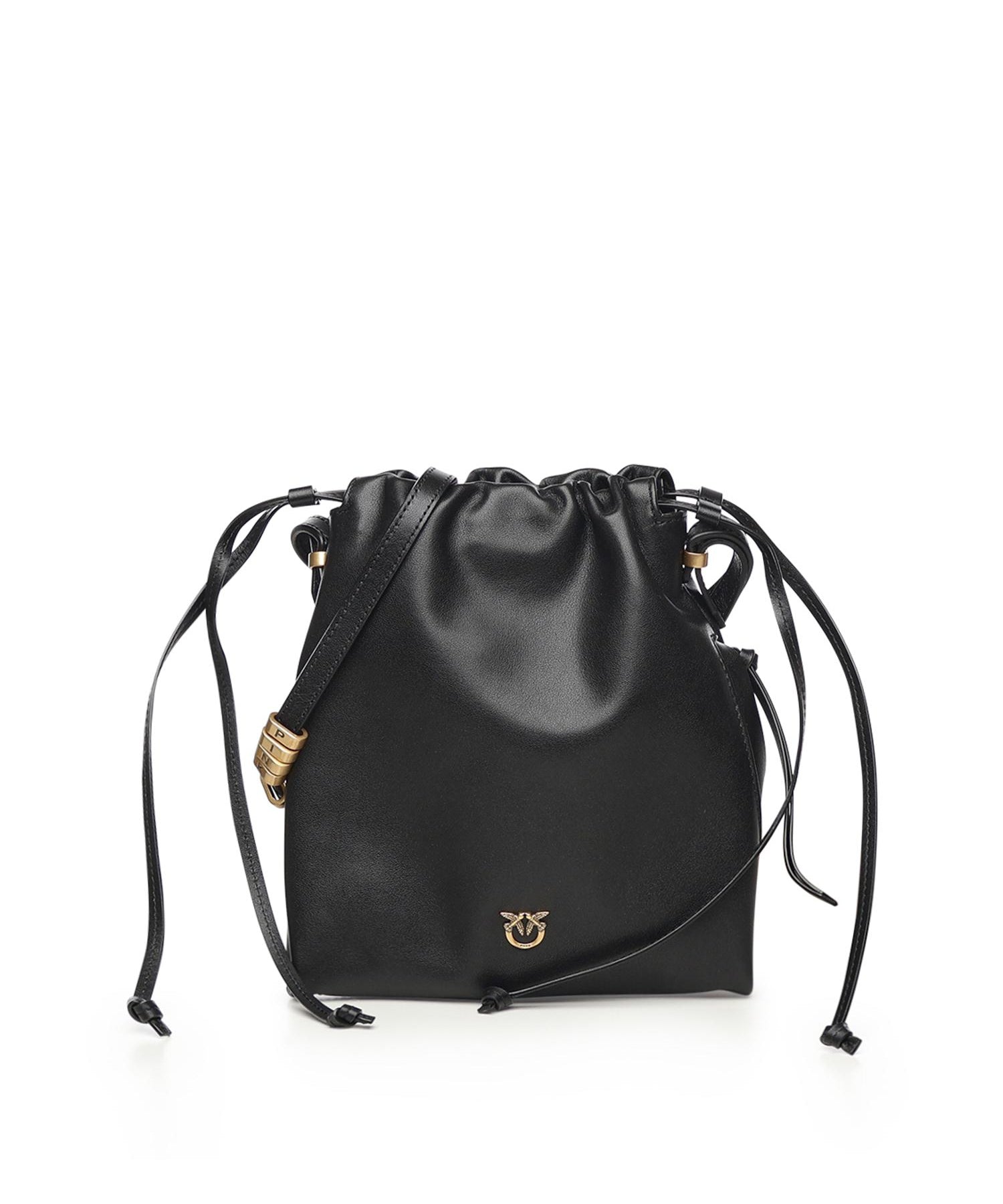 Borsa a spalla Mini Slouchy Bag in pelle con logo 105362 A0QOZ99Q PINKO 