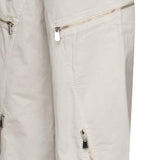 Pantaloni a gamba ampia in gabardina grigio ghiaccio 104981 A2ECI12 PINKO 
