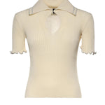 Maglia a costine con bordi gioiello 106287 A343C14 PINKO 