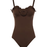 Costume da bagno bustier con rosa scultorea 608426  MAGDA BUTRYM 