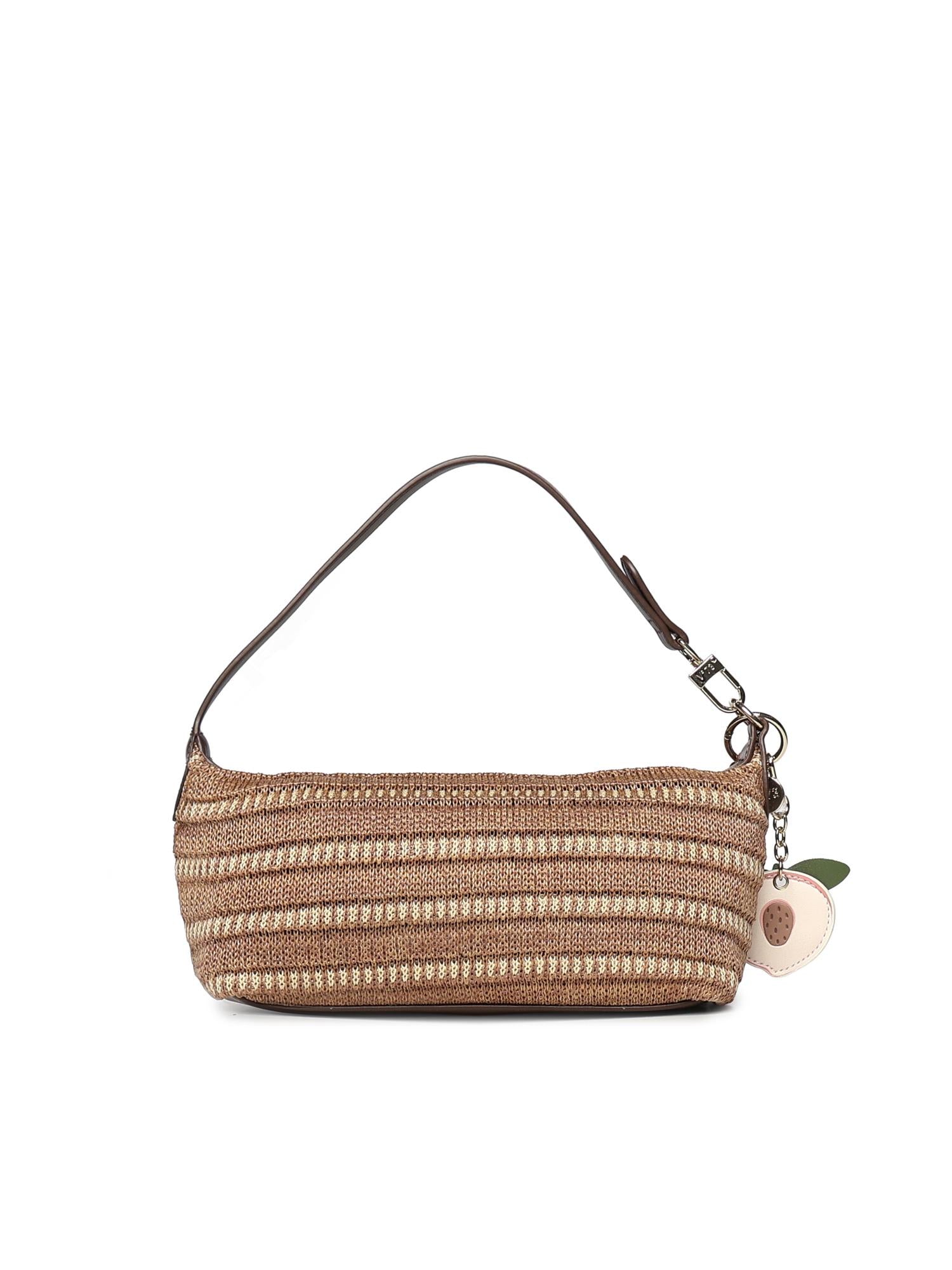 Borsa a spalla con logo 73BS9M803 CASSIENATURALE/MORO V° 73 