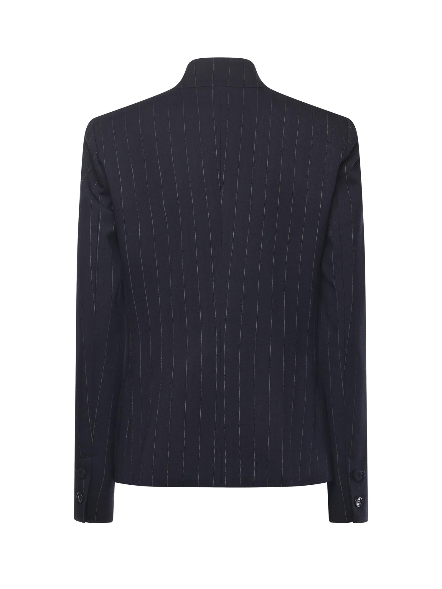 Blazer sfiancato in lana gessata 105626 A2QYEZ1 PINKO 
