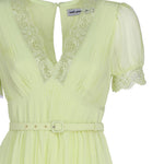 Abito longuette in chiffon con dettaglio in pizzo RS23-075M CHIFFONLIME GREEN SELF-PORTRAIT 