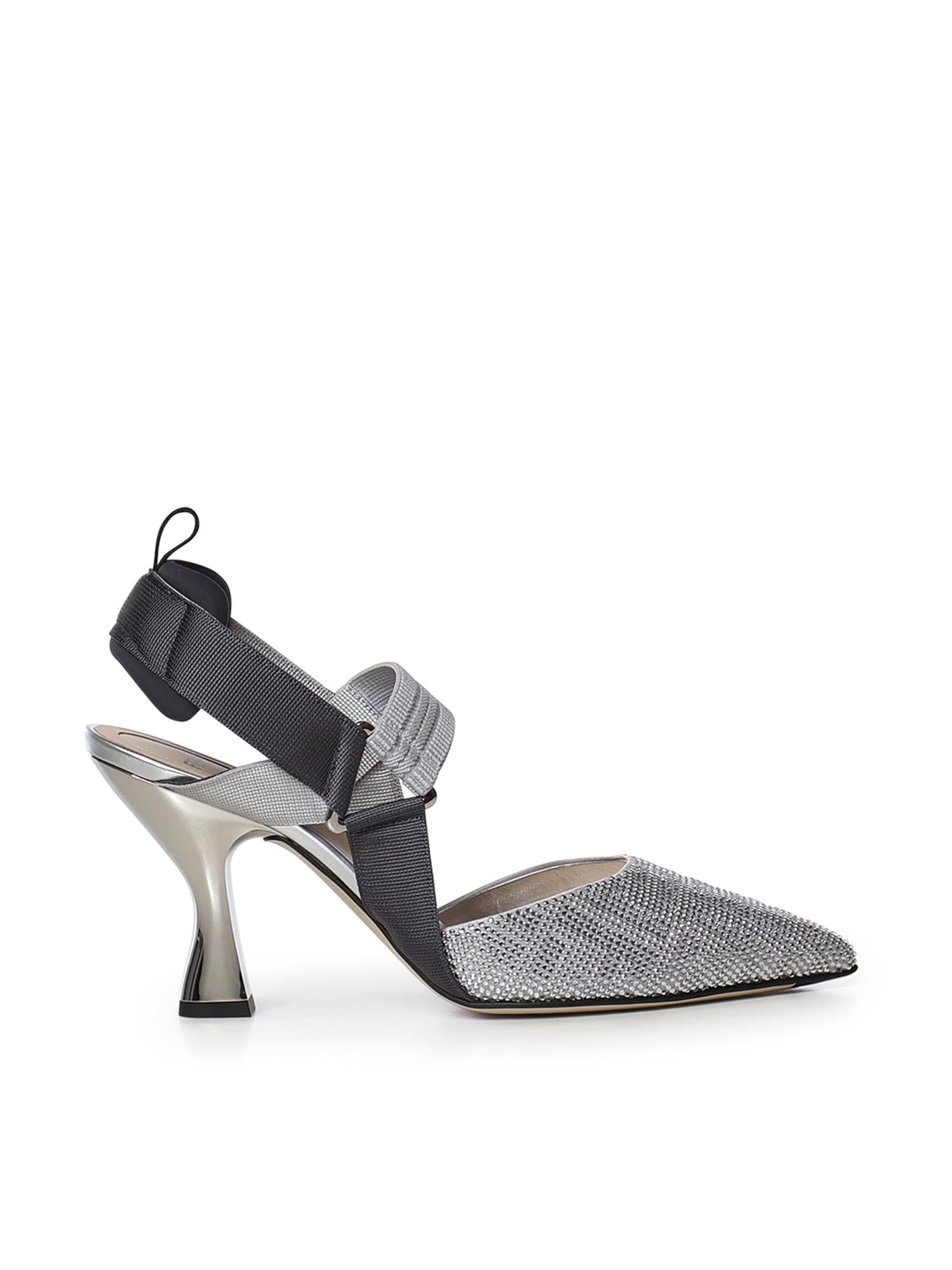 Slingback Colibrì con strass 8J8476 AQ62F1MYB FENDI 