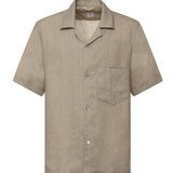 Camicia da bowling in lino M75CAMK09TES0I139 02NN ELEVENTY 