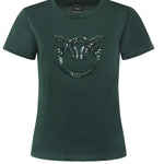 T-shirt logo Love Birds decorato 100535 A2RNX79 PINKO 