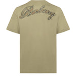 T-shirt in cotone con logo in corsivo Check 8119081 C4201 BURBERRY 