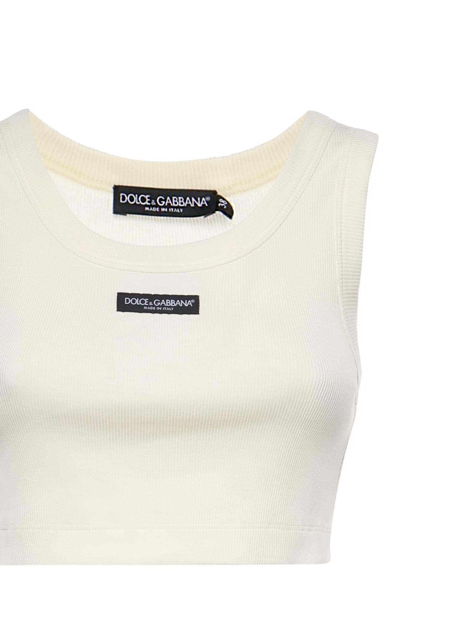 Canotta cropped a costine F8W40T FU7AVW0001 DOLCE & GABBANA 