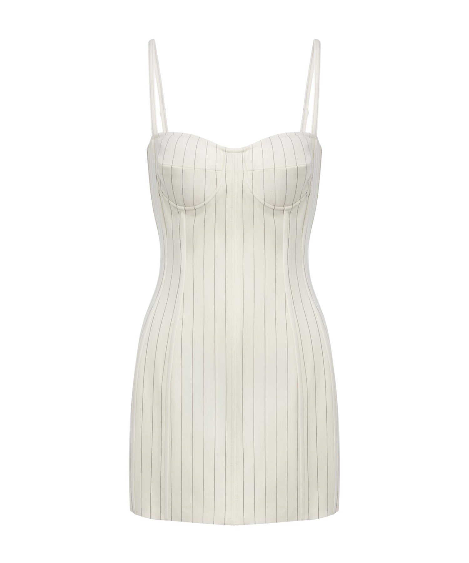 Miniabito bustier in fresco di lana gessato DA571 ES0080D001 DONDUP 
