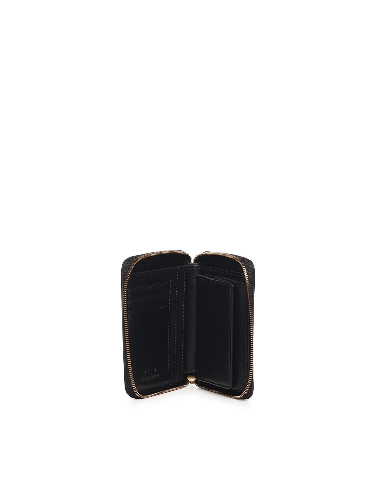 Portafoglio quadrato zip-around in pelle 100249 A0F1Z99Q PINKO 