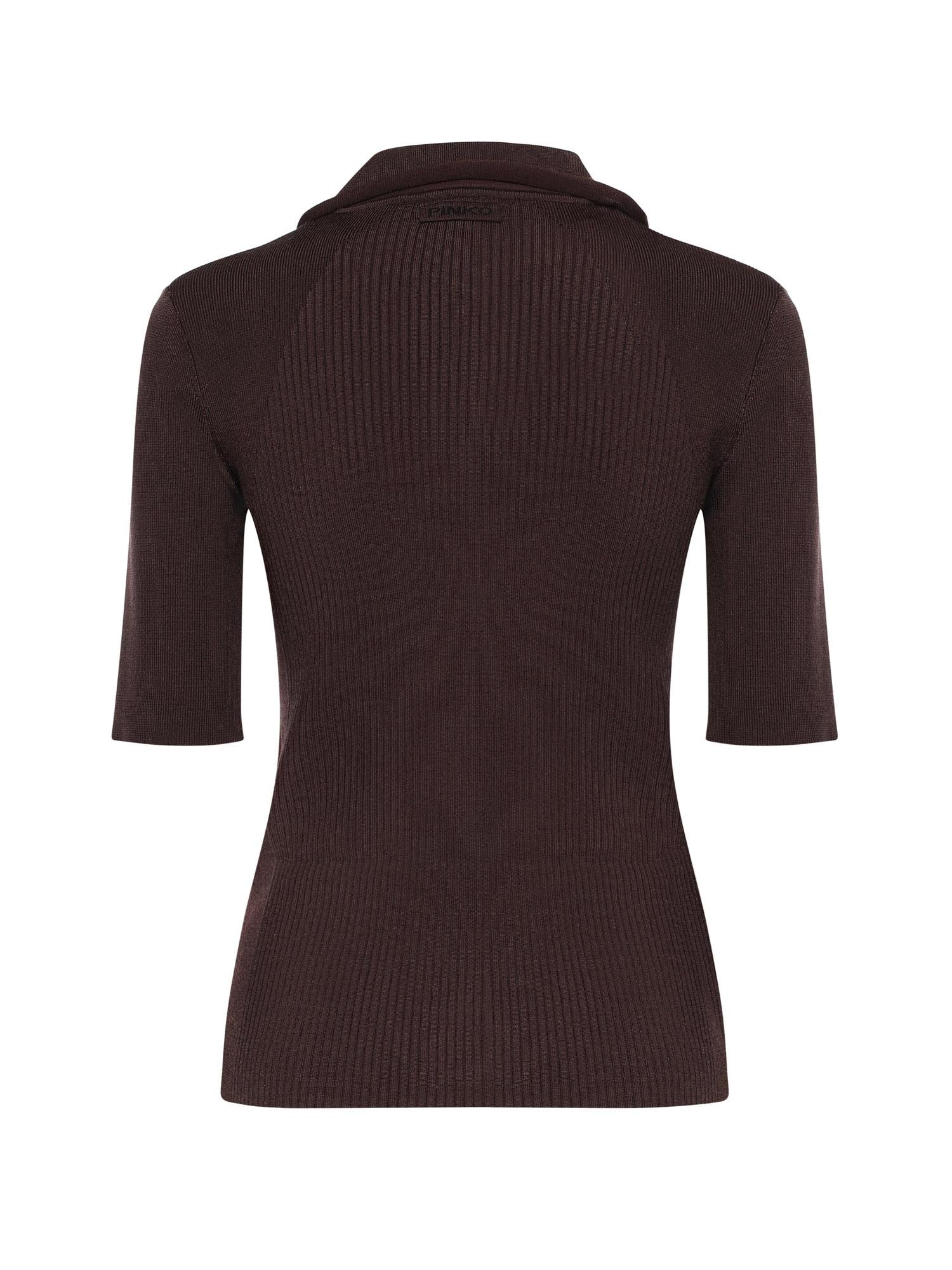 Polo in misto viscosa a coste 106316 A347L78 PINKO 