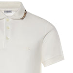 Polo in cotone con finiture Check 8126955 B7078 BURBERRY 